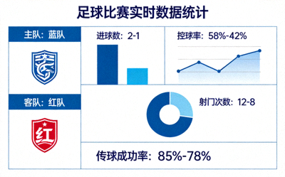 足球比赛实时数据统计图表展示